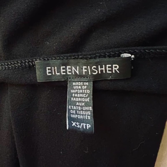 EILEEN FISHER BLACK VISCOSE KNIT SHEATH MIDI DRESS SIZE XS - Picture 9 of 10